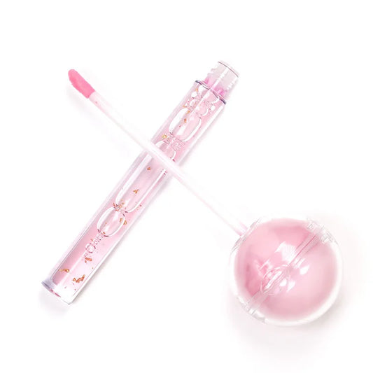 Custom Logo 2n1 Transparent Lip Balm Container Cosmetic Tubes 3ml Lip Gloss Tubes With Wands Lollipop Lip Gloss Tubes