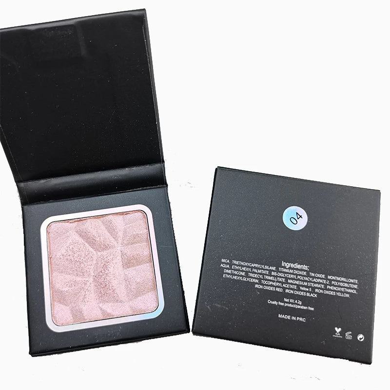 Custom Logo Face Illuminate Glow Cruelty Free Private Label Vegan Single Shimmer Bronzer Makeup Highlighter Powder