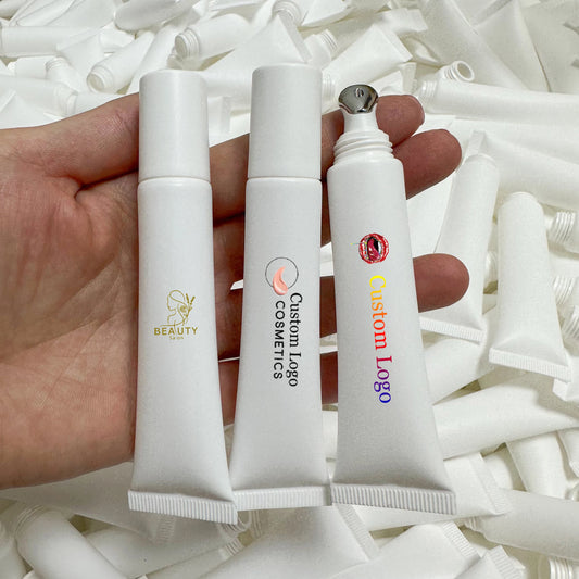 Custom Logo Glossy Lipgloss with Metal Applicator Squeeze Tube Pick Colors Waterproof Matte Lipstick Moisturizing Lip Gloss