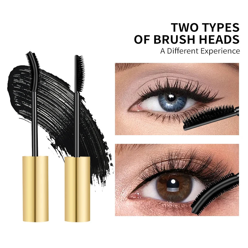Custom Logo Gold Curling Vegan Organic Keratin Eye Lash Waterproof Thick Volume 4d Silk Fiber Eyelash Mascara Private Label