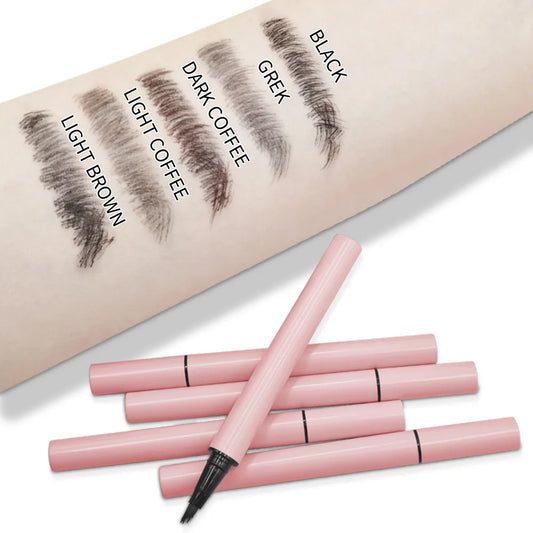 Custom Logo New Square Angled Brush Tip Liquid Eye Brow Pen Private Label Waterproof Eyebrow Pencil Cosmetics