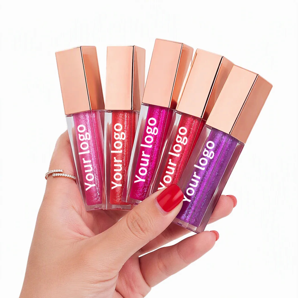Custom OEM Lip Balm Lipgloss High Shine Moisturizing Liquid Glossy Glitter Non-sticky Lip Gloss