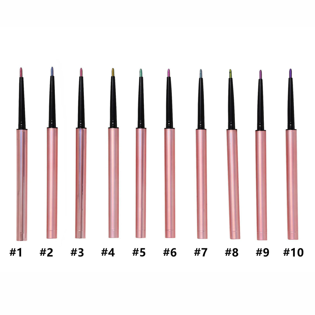 Custom logo Eyeliner Rose Gold Packaging Gel Multichrome Eyeliner Private Label Waterproof Eyeliner Pencil
