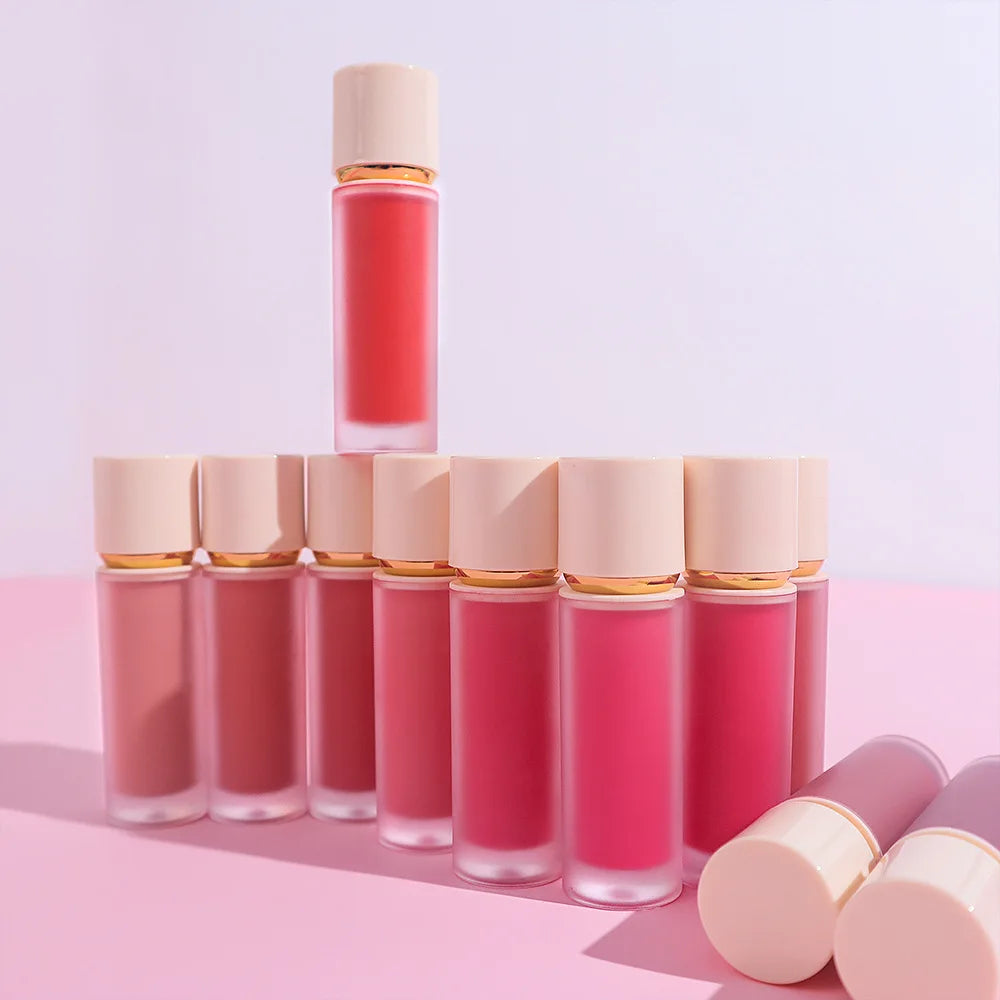 Custom logo Waterproof and Long Lasting  Liquid Blush 2 in 1 Cheek and Lip Smoothing Blush Private Label Liquid Blush