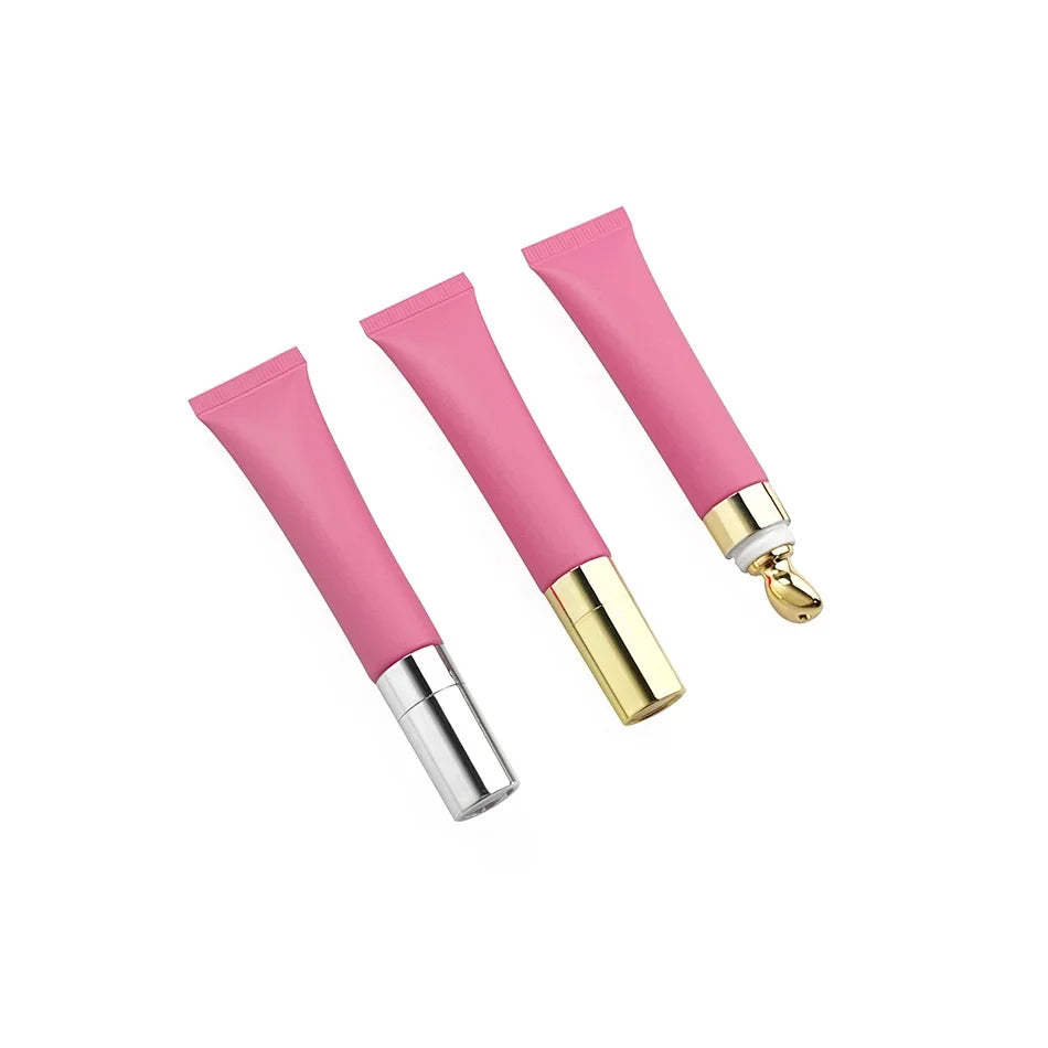 Customized Cosmetics Liptreatment Lip Balm High-Shine Moisturizing Formula Lipgloss 15ml Squeeze Tube Metallic Tip Lip Gloss