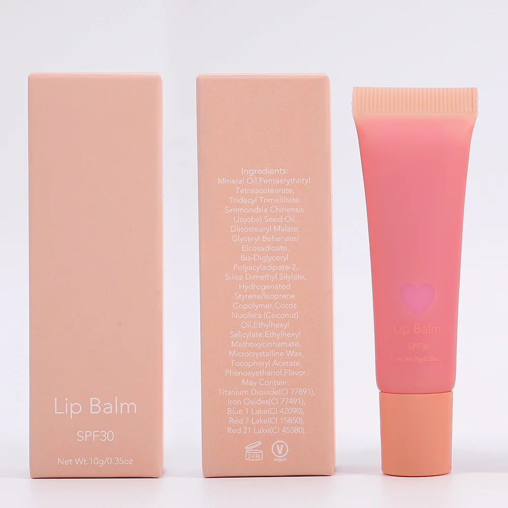 Customized Logo Hydrating Lip Balm Lip Care 10ml Lip Balm Private Label High Pigment SPF 30 Sunscreen Fruit Flavor Lip Balm