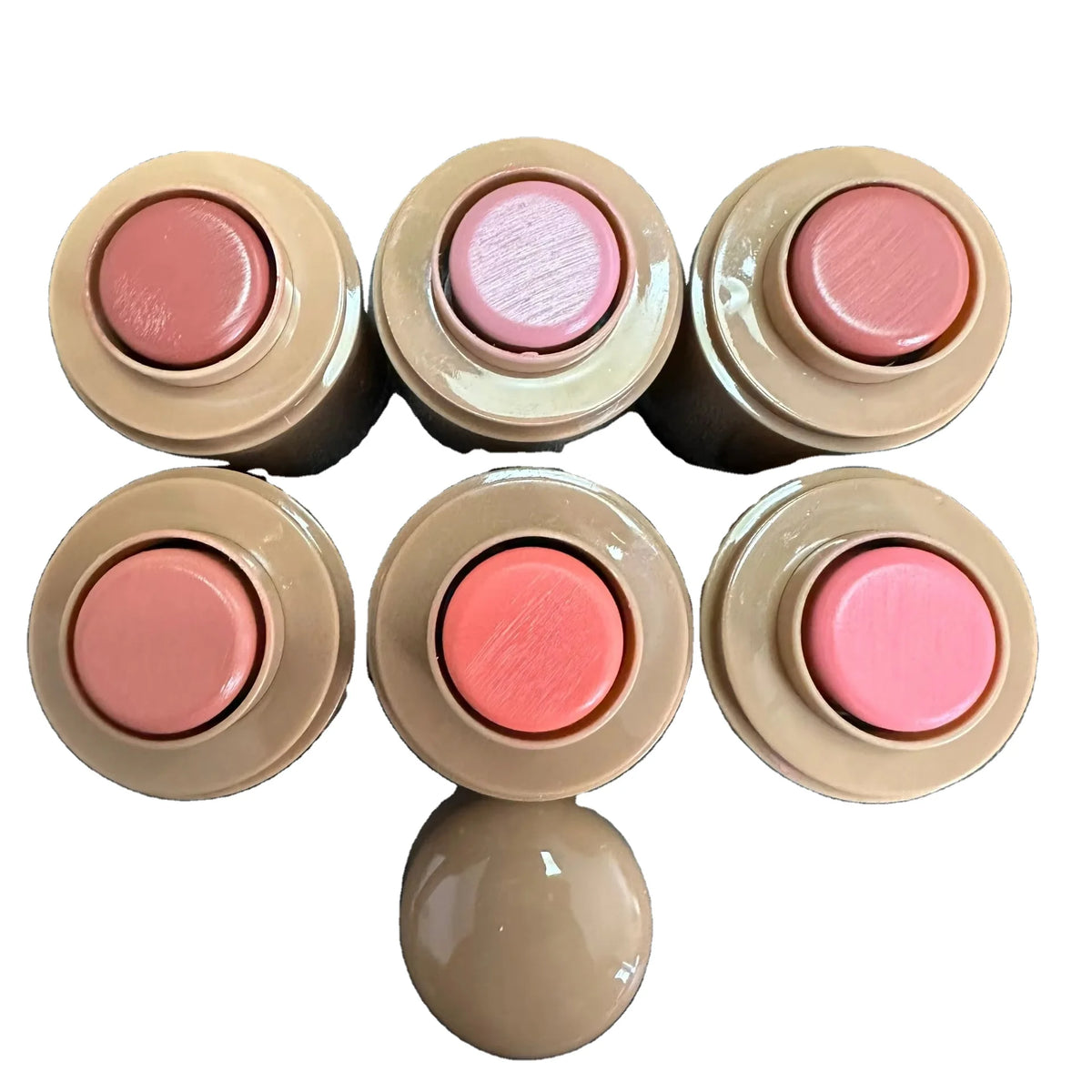 Cute Shape Lip Cheek Makeup Long Lasting Waterproof Blush Stick Six Shades Non Greasy High Pigmented Natural Pocket Blusher