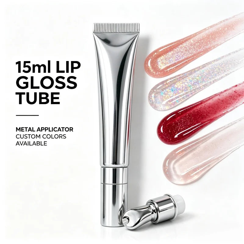 DIY Colors Silver Tube Smooth Liquid Lipstick High Pigmented Moisturizing Long Lasting Glossy Matte Lip Gloss