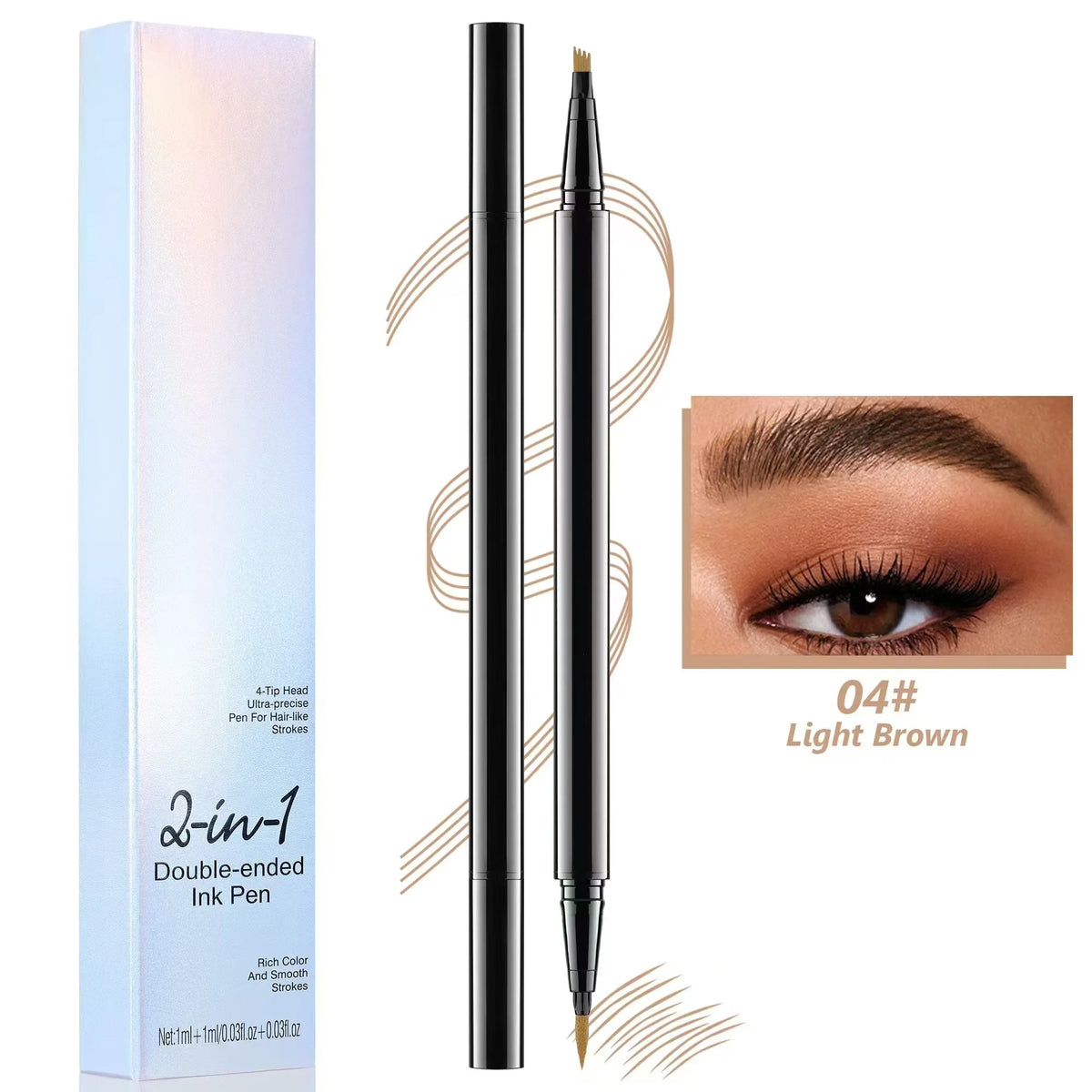 Double Sided 3D Microblading Fork Tip Brow Tattoo Pencil Long Lasting Waterproof Liquid Brow Pencil Private Label