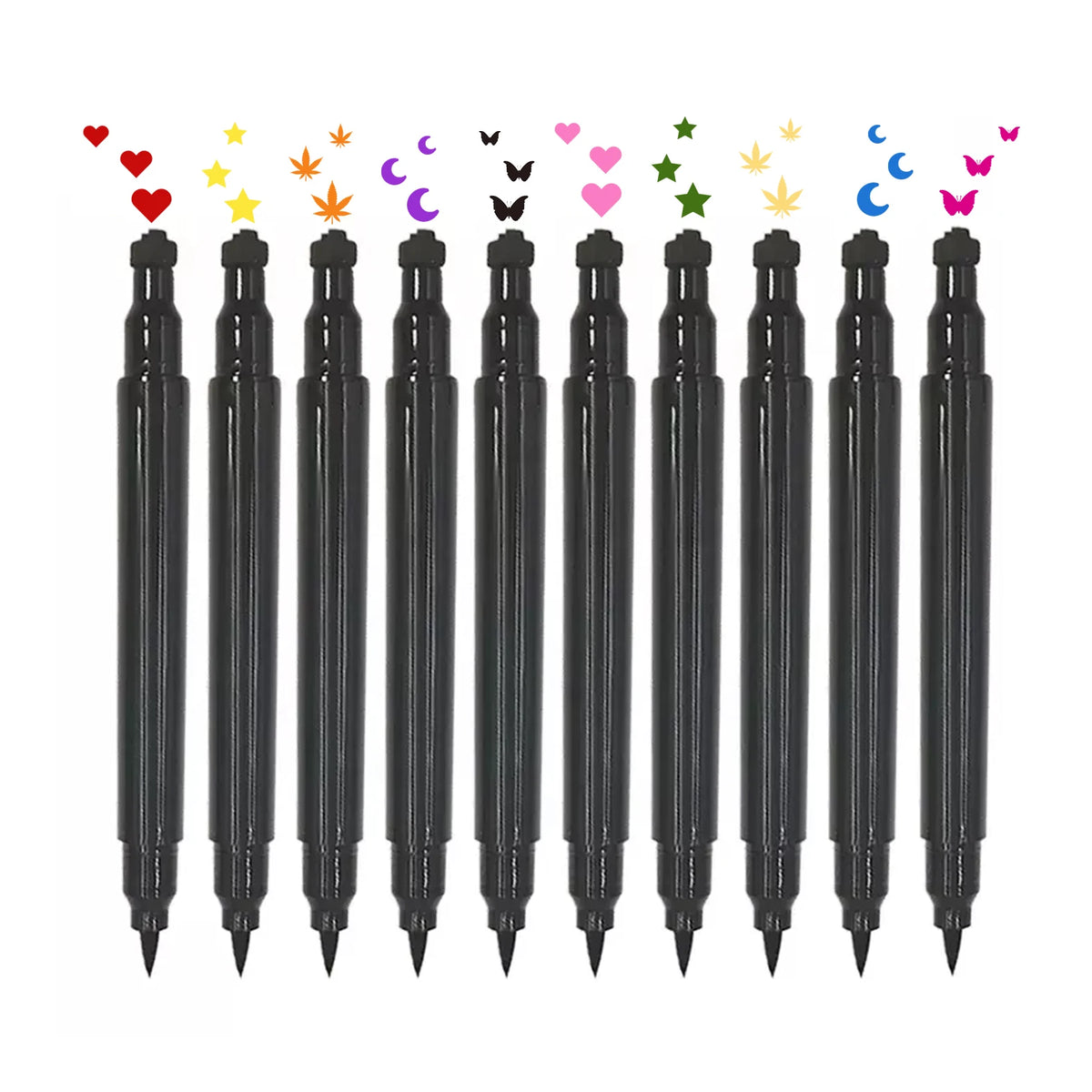 Double-end Triangle Stamp Eyeliner 2-in-1 Waterproof Black Makeup Stamps Eyeliner Pencil