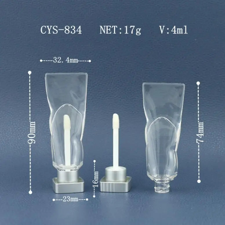 Empty Toothpaste Shape Silver Lid Lip Gloss Custom Tube Wholesale Clear Lip Lipstick Tube 4ml Lipgloss Container Tube
