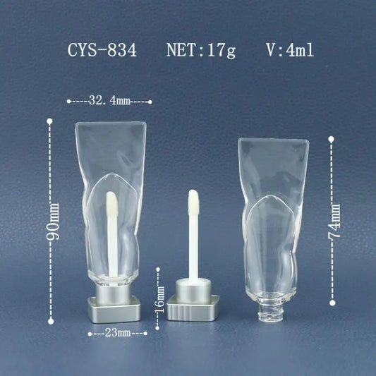 Empty Toothpaste Shape Silver Lid Lip Gloss Custom Tube Wholesale Clear Lip Lipstick Tube 4ml Lipgloss Container Tube