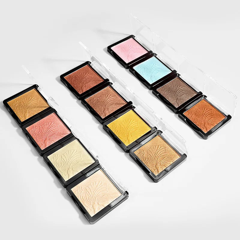 Face Highlighter Makeup Single Palette Pressed Shimmer Powder Vegan Bronzer Illuminating Makeup Highlighter