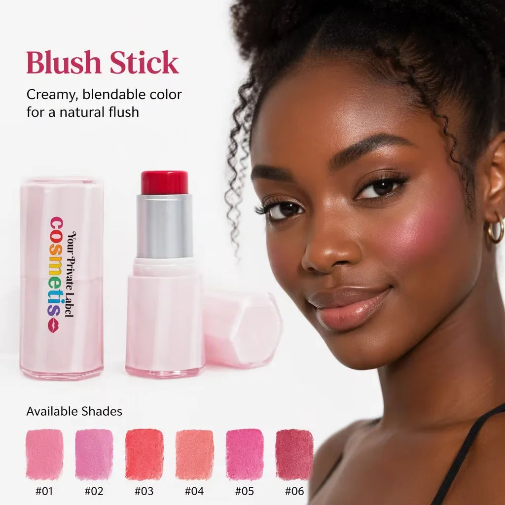 Face Makeup Cosmetics Blush Stick Highlighter Custom Lip and Cheek Tint Rebranding Vegan Maquillaje Cream Blush