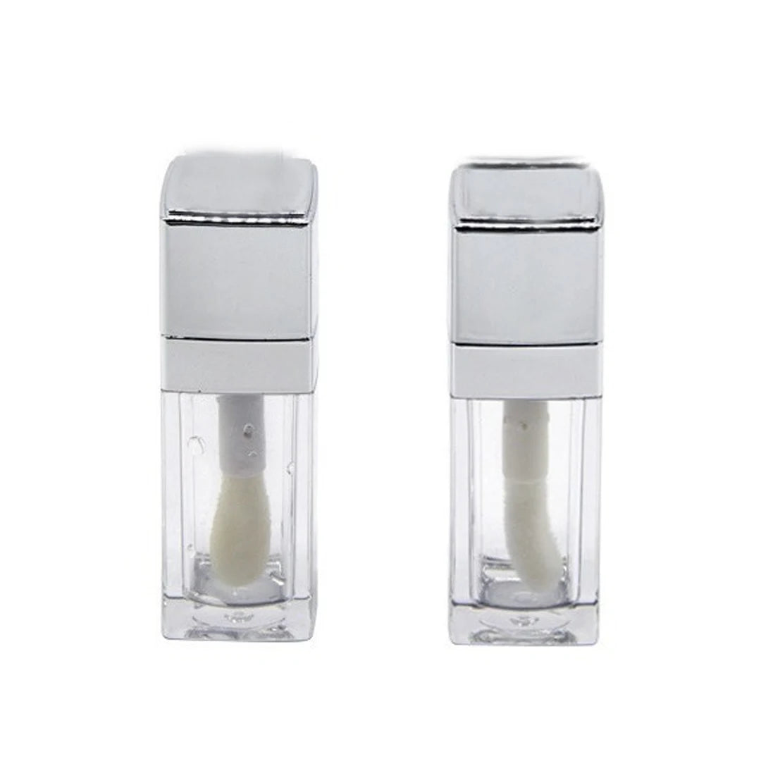 Gold Silver Lid Big Applicator Big Brush Wand Lip Gloss Tube Custom logo Cosmetics Packaging Liquid Lipstick Lip Oil Container