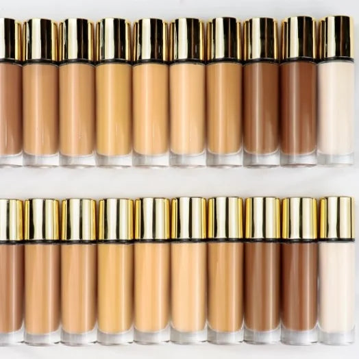 Gold Top Round Vegan Cream Makeup Waterproof and Matte Full Coverage Makeup Foundation Private Label Liquid Makeup Foundation