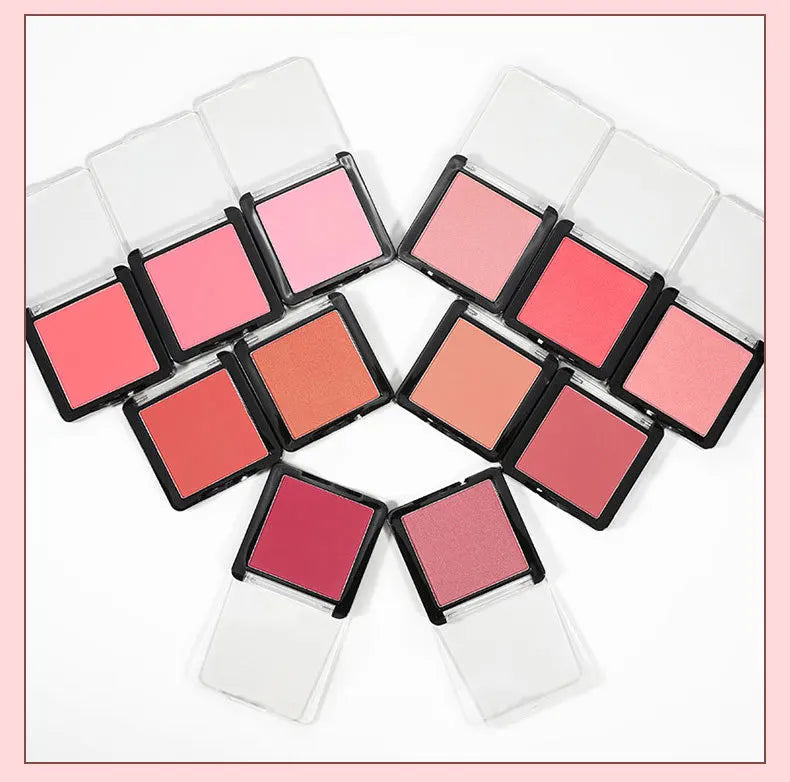 square container 12 colors cream blush single shade compact long lasting blush palette