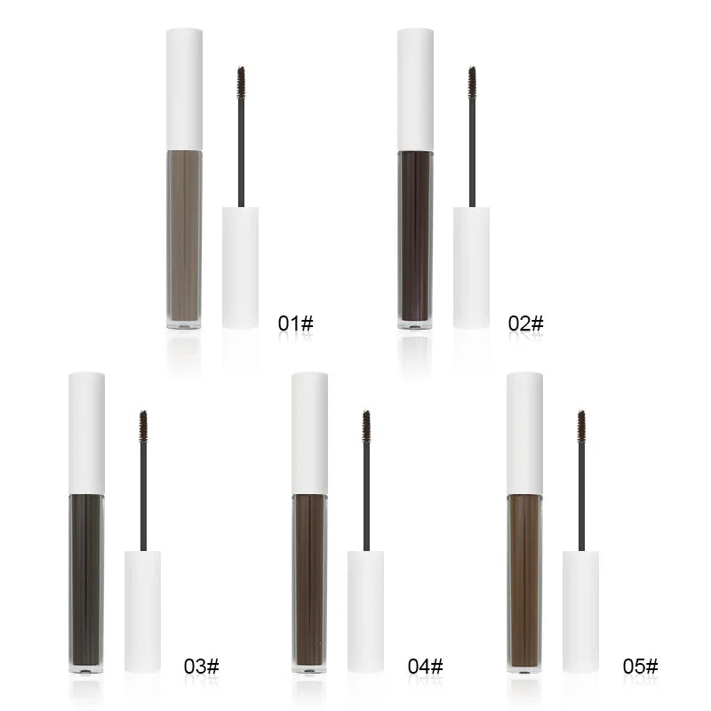 white cap bottle color eye brow gel eyebrow dye tint cream pomade mascara with thin eyebrow makeup brush