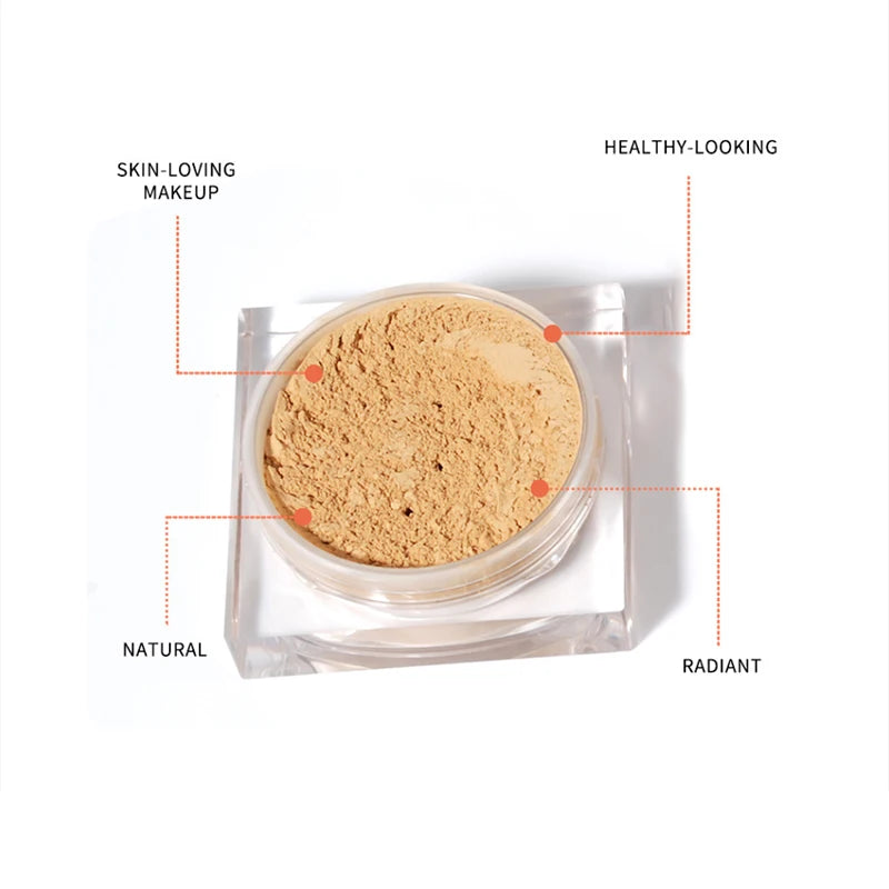 vegan waterproof face oil control nude jar makeup translucent matte cosmetic powder loose setting powder with puff