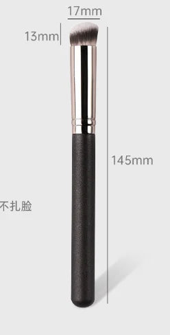 personalized 3pcs travel size flat vegan synthetic hair foundation brush angled contour makeup brush set