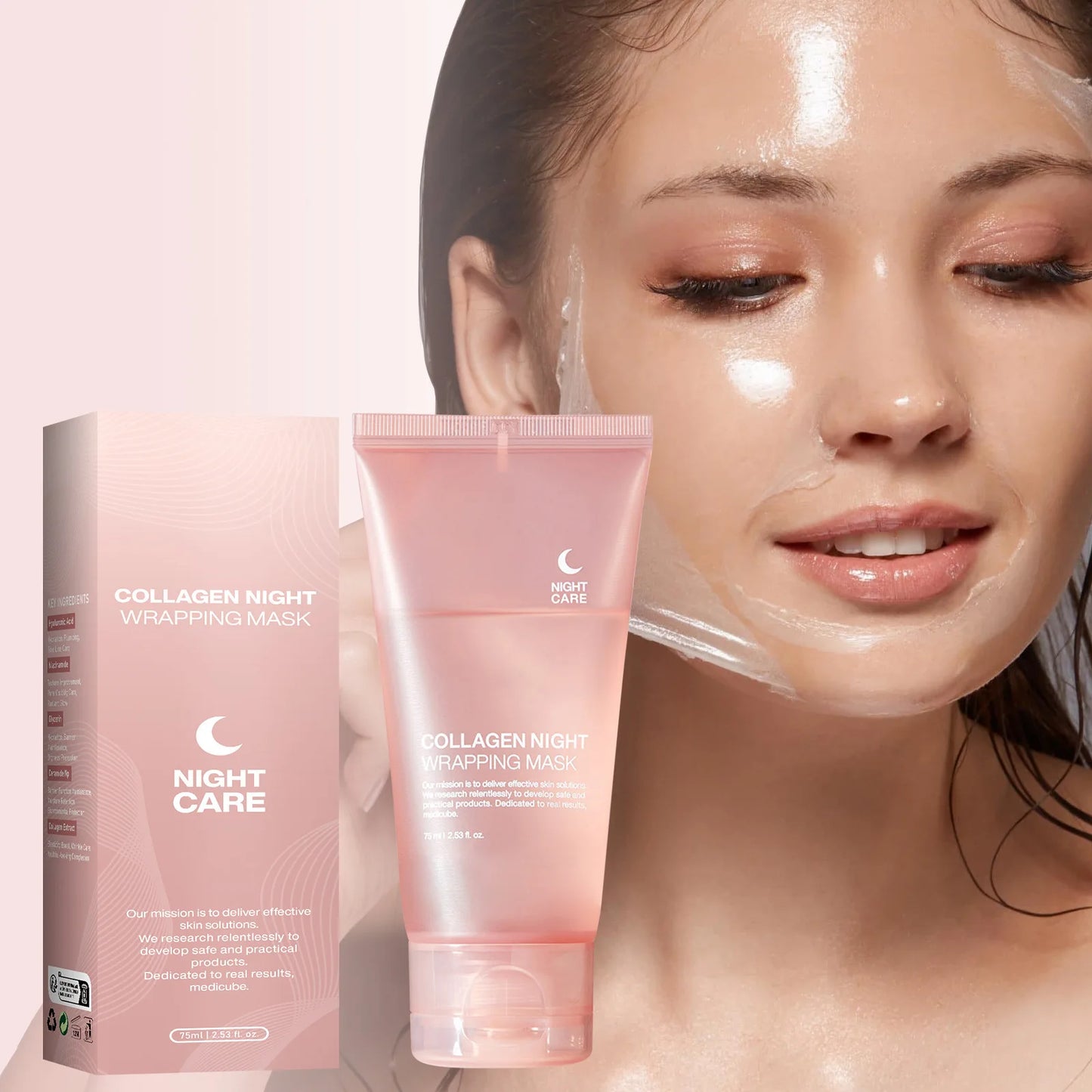 Collagen Overnight Gel Facial Mask 75ml Hydrating Sleeping Mask for Soft Elastic Skin