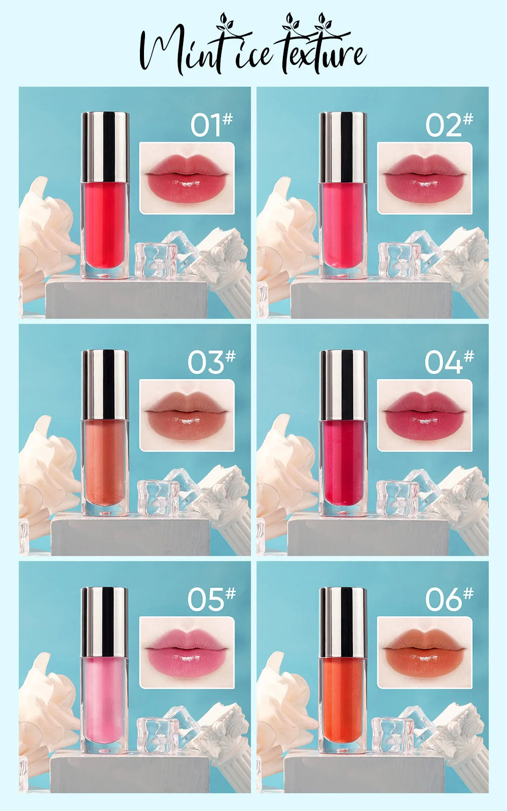 hydrating moisturizing lipgloss vegan cruelty free liquid small popsicle lip gloss cooling lip balm