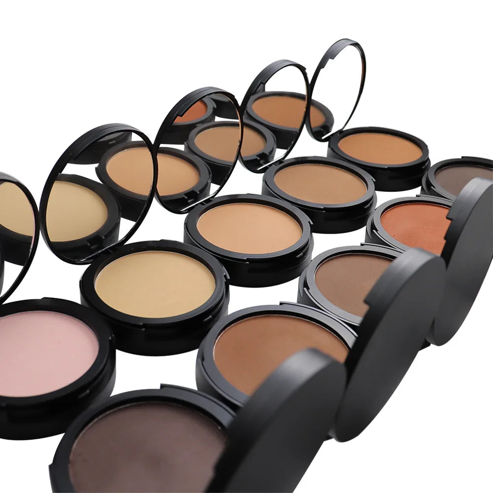professional face makeup 10 colors round powder palette vegan cruelty free pressed face powder
