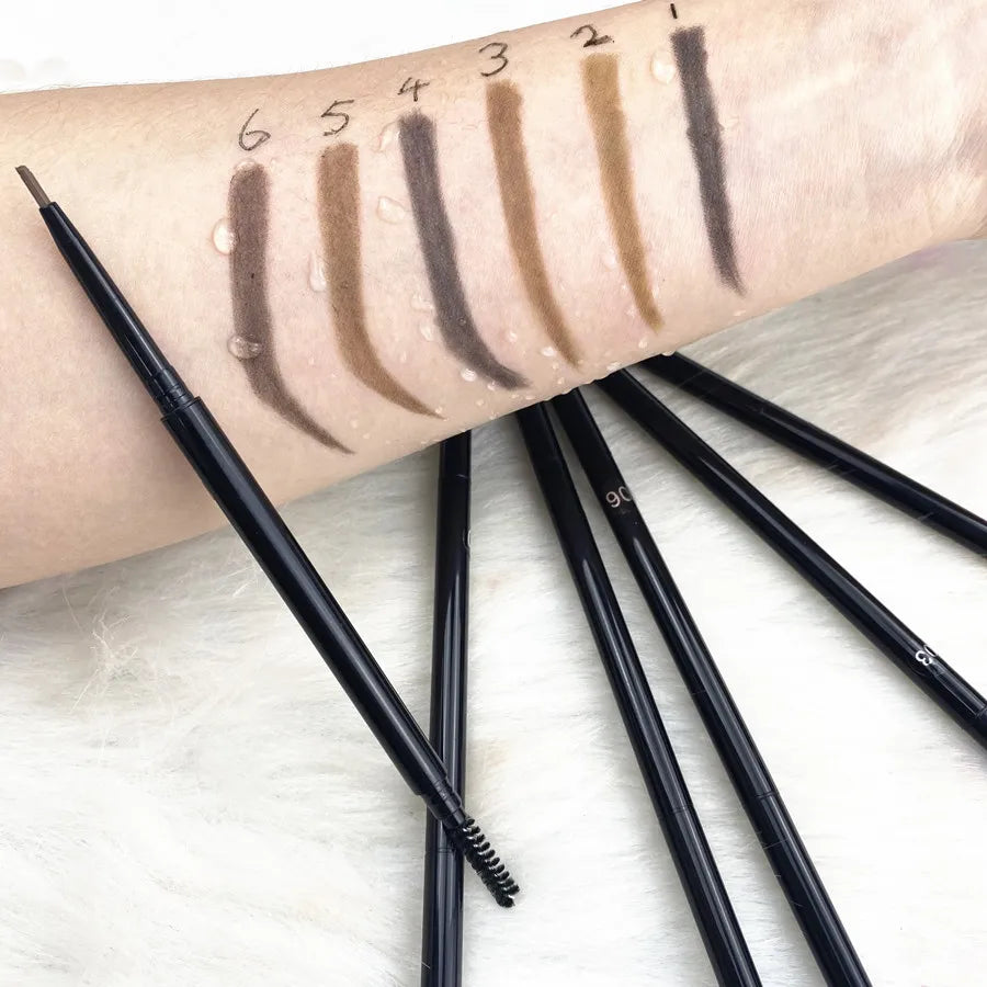 triangle tip black double head brow pencil dark brown black waterproof eyebrow pencil