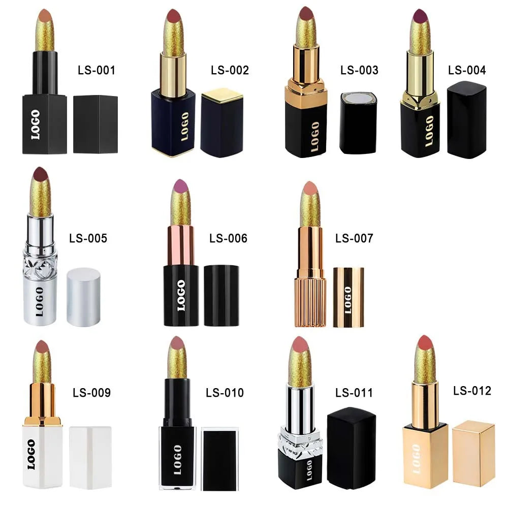 lip beauty multi-color gold tube high pigment glossy finish matte lipstick