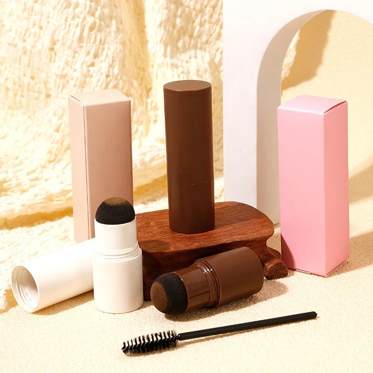 diy one step eye brow stamp stencil kit eyebrow hairline powder with eyebrow shapes stencil