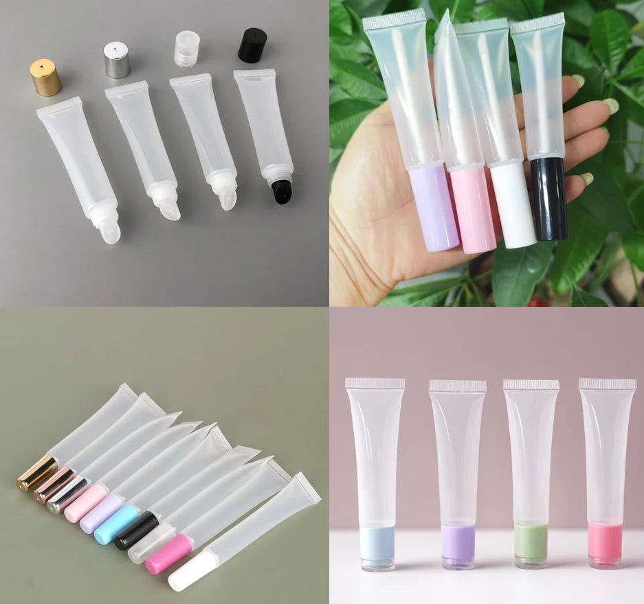 different tubes cute empty glass plastic lip oil lip gloss tube empty round tube squeeze lip gloss tubes with keychain