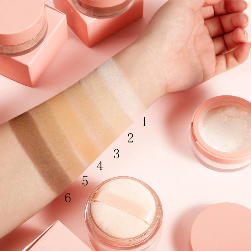own brand long lasting makeup face loose powder waterproof natural mineral loose setting powder