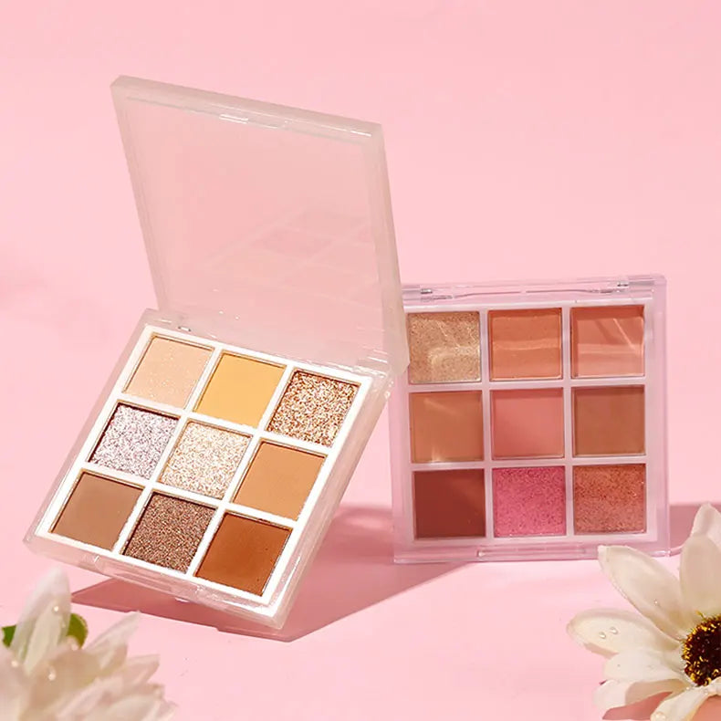 high pigment shimmer glitter makeup eye shadow palette long lasting vegan eyeshadow palette