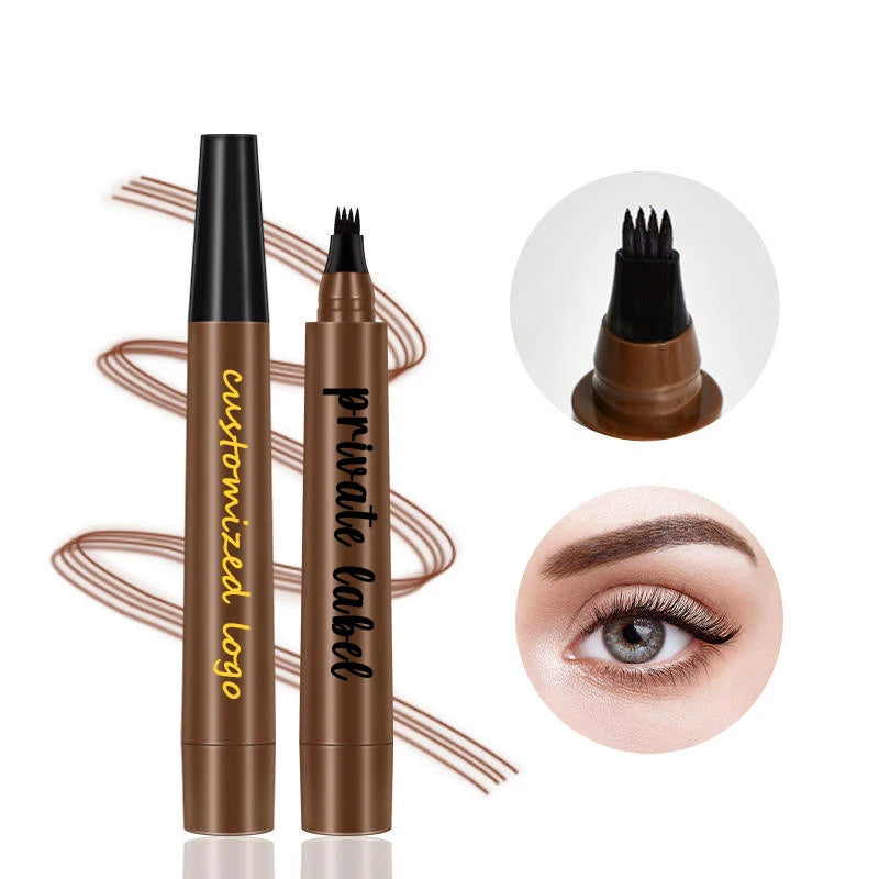 3d eyebrow pen waterproof 4 fork tips eyebrow tattoo pencil long lasting professional liquid eye brow pen