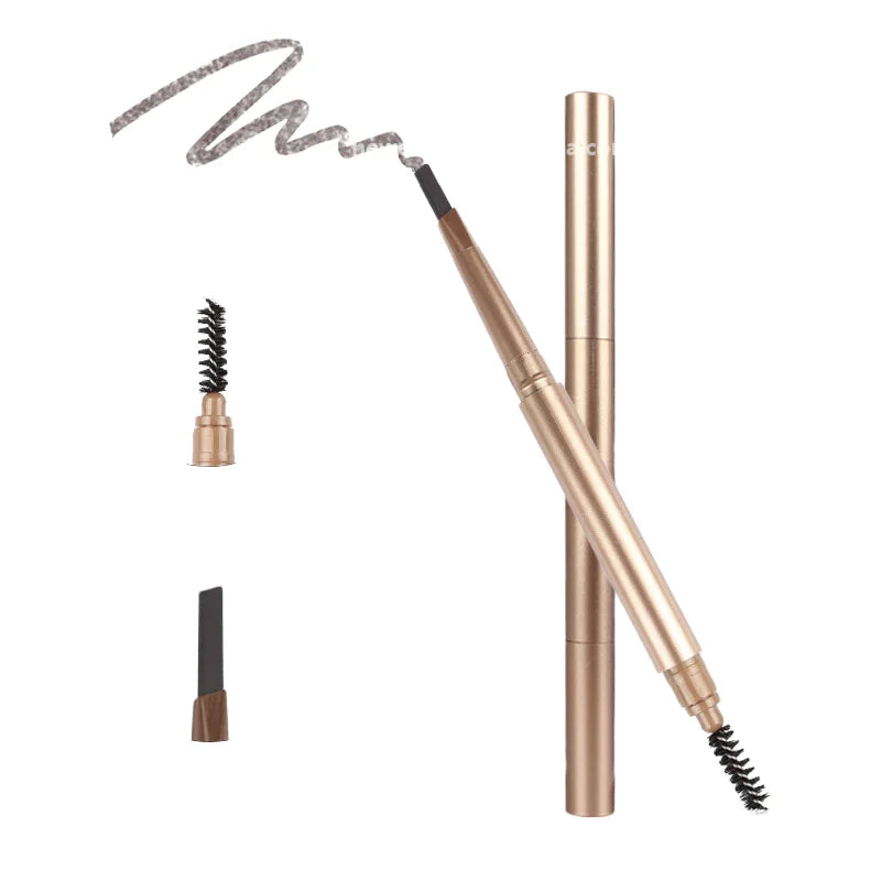vegan dark brown gold tube triangle tip eyebrow pen waterproof eyebrow pencil