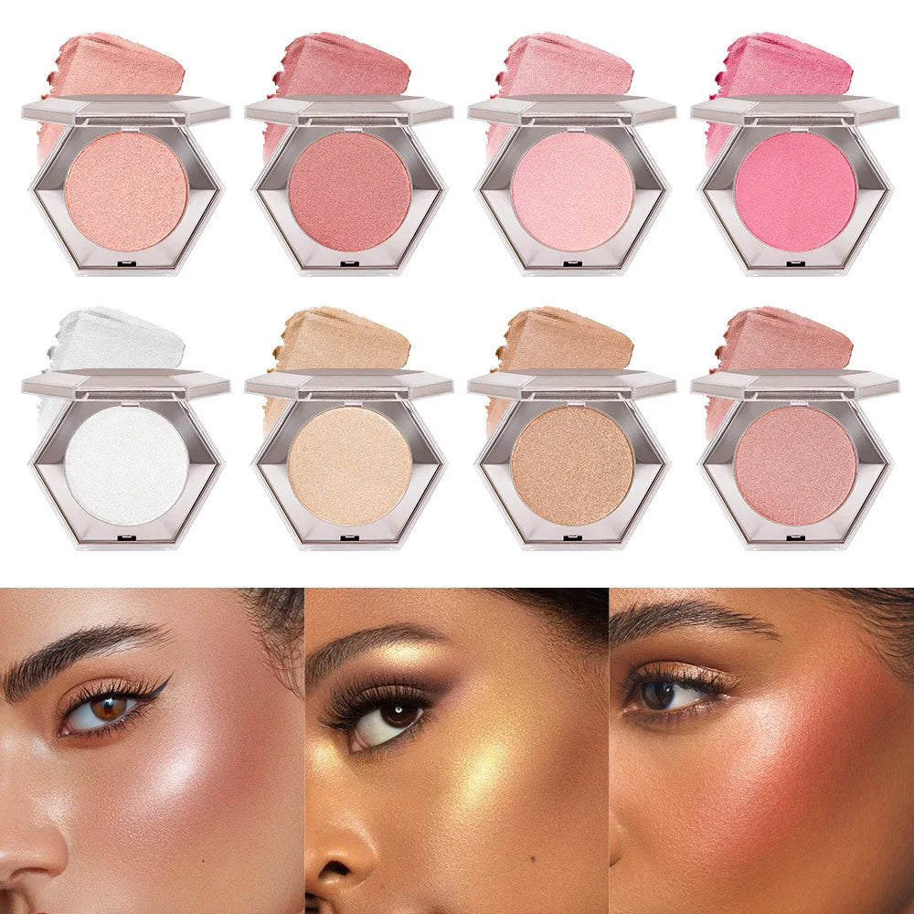 single color shimmer highlighting powder palette face and body makeup high pigment powder highlighter