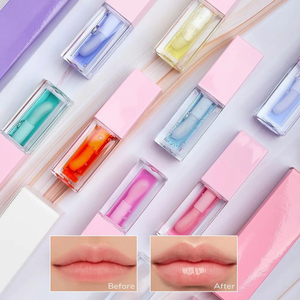 cosmetic makeup glossy fruit flavors lip oil clear moisturizing lip oil