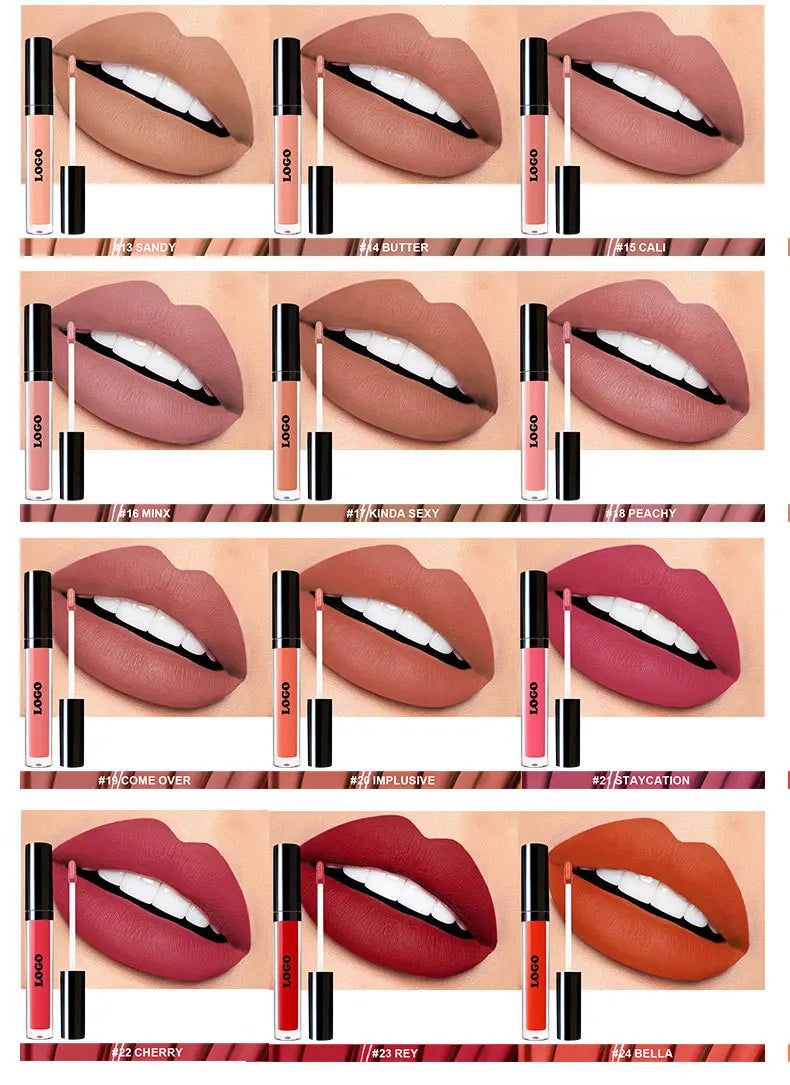 non-stick cup cruelty free matte liquid lipgloss long lasting waterproof matte liquid lipstick