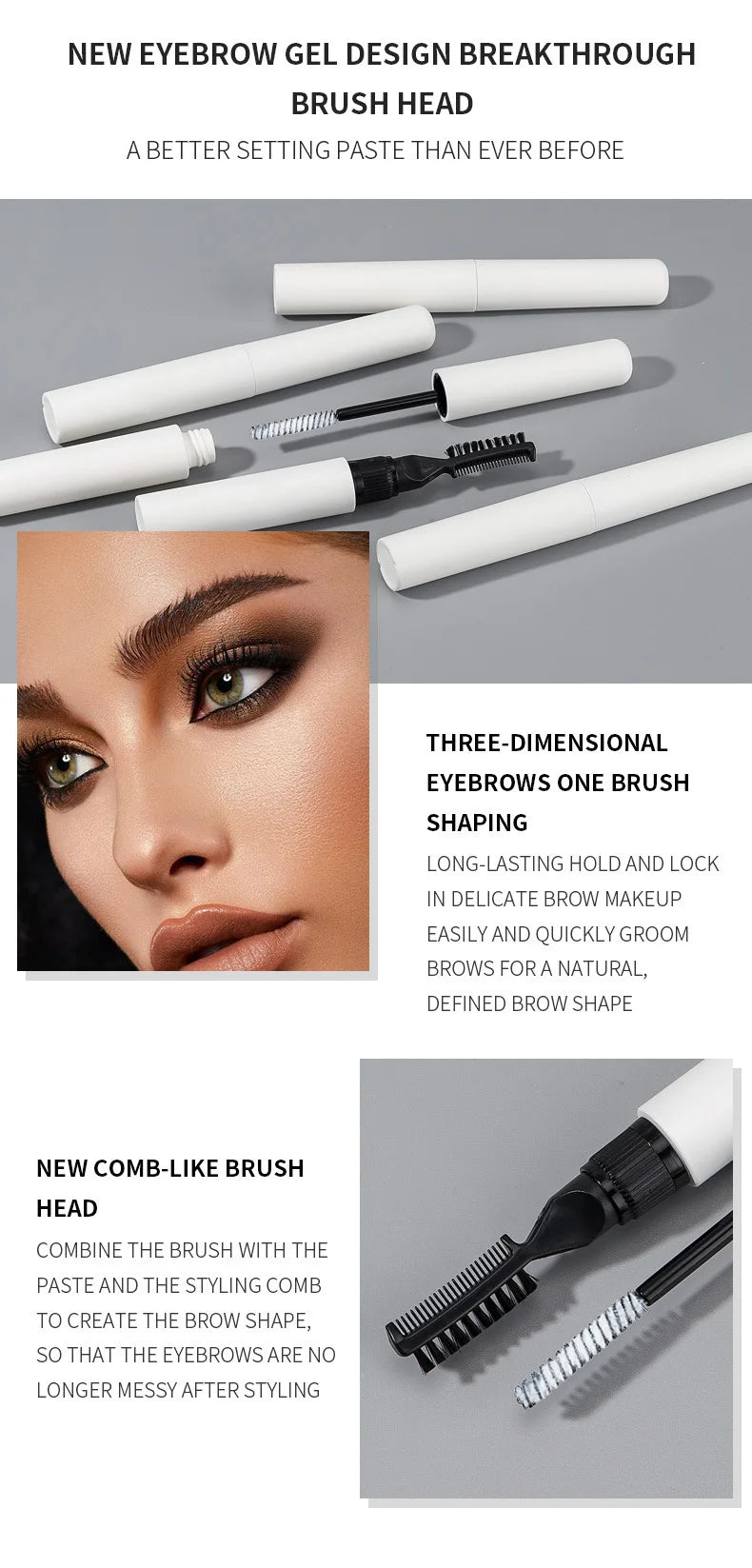 Liquid eyebrow gel with brush