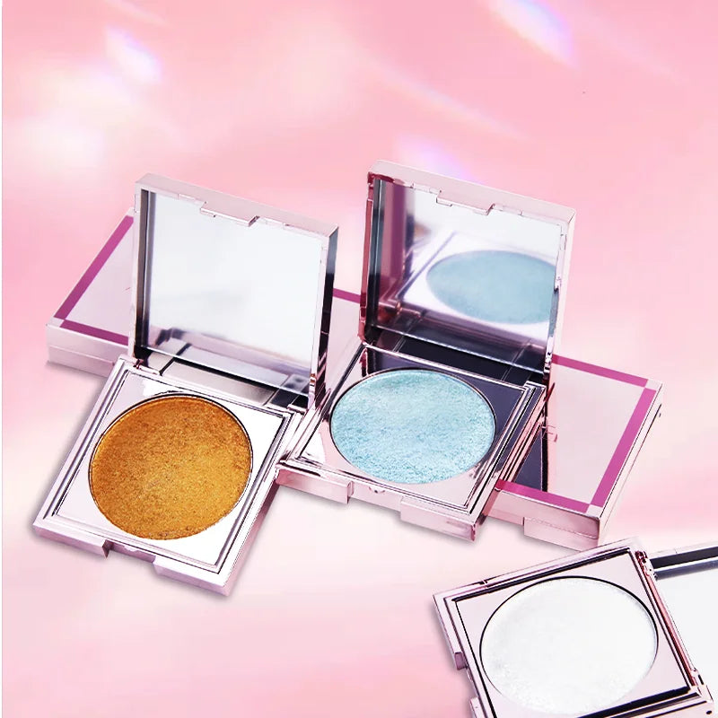 high quality face makeup 8 colors smooth long lasting diamond shine shimmer vegan highlighter palette
