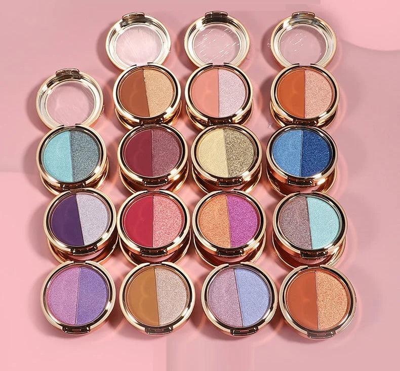 2-color eyeshadow palette in gold package