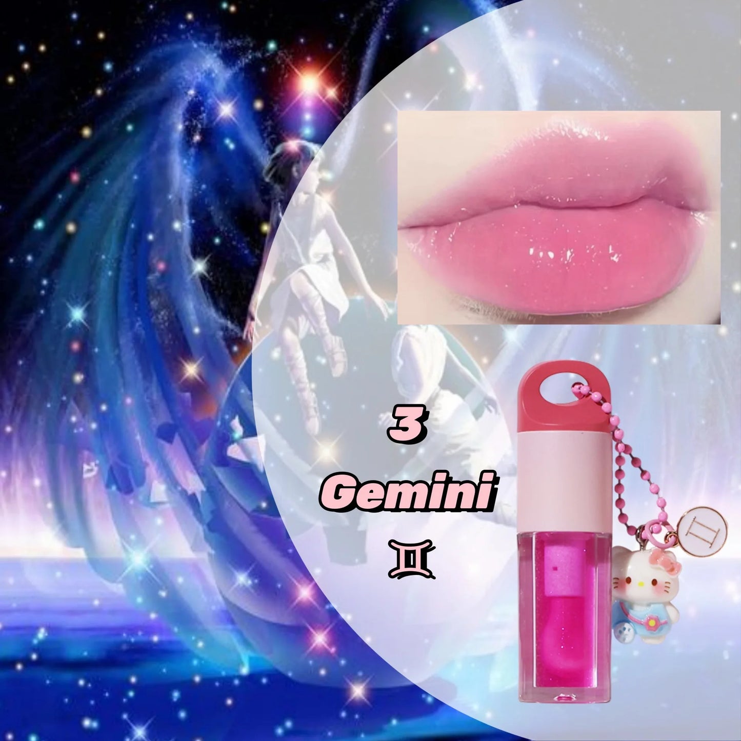 Color-changing lip oil with keychain