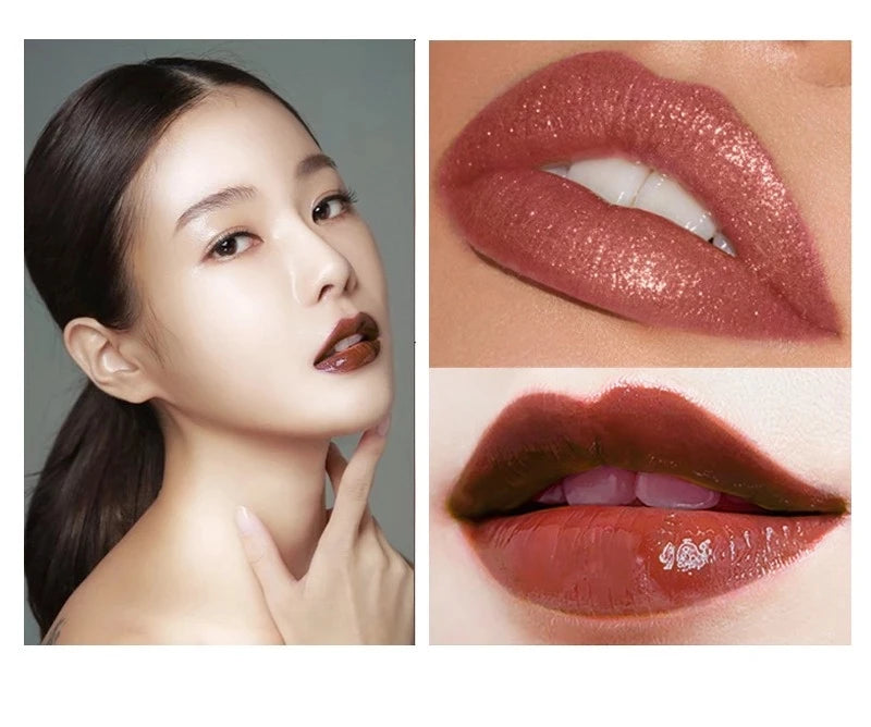 shiny gold tube vegan glossy lipgloss waterproof longlasting nude glitter lipgloss