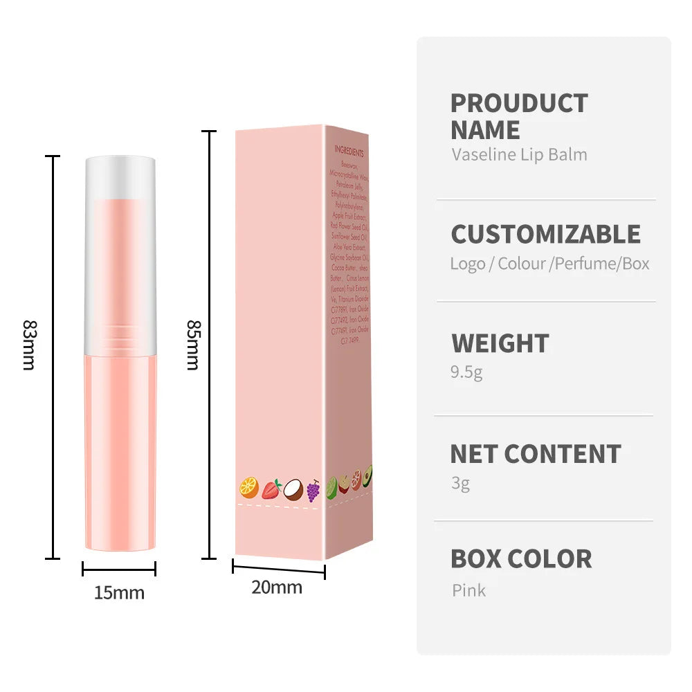 new arrival lip care fruit flavors strawberry vanilla lip balm moisturizing nourish lip balm stick