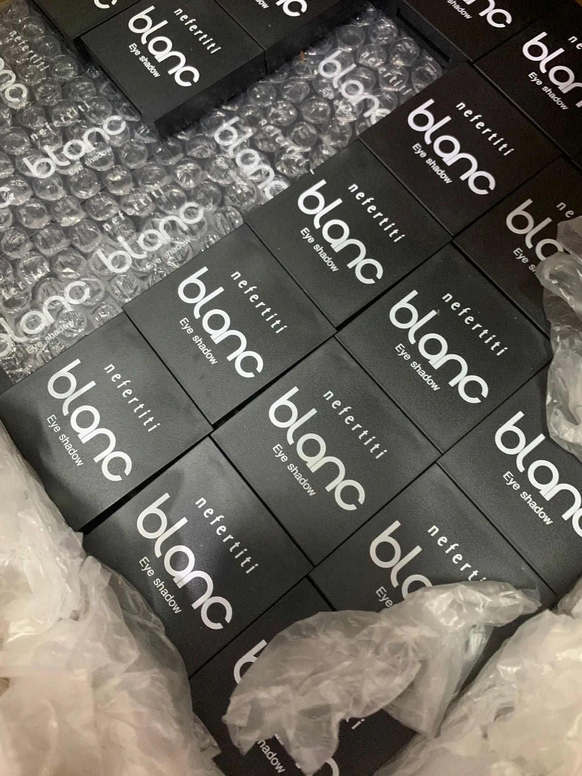 empty eyeshadow palette single black highlighter blusher plastic packaging box square 36.5mm pressed compact powder case
