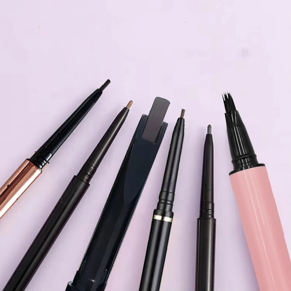 makeup double head waterproof eyebrow pencil with brush cosmetic twist eye brow pencil