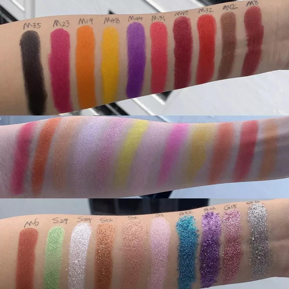 diy high pigmented vegan cruelty free eyeshadow palette matte shimmer glitter neon eye shadow palette
