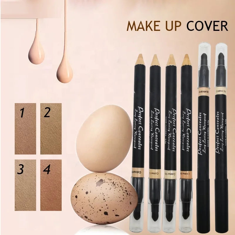 organic waterproof brow concealer pen high quality 2 in 1 face concealer pencil with brush