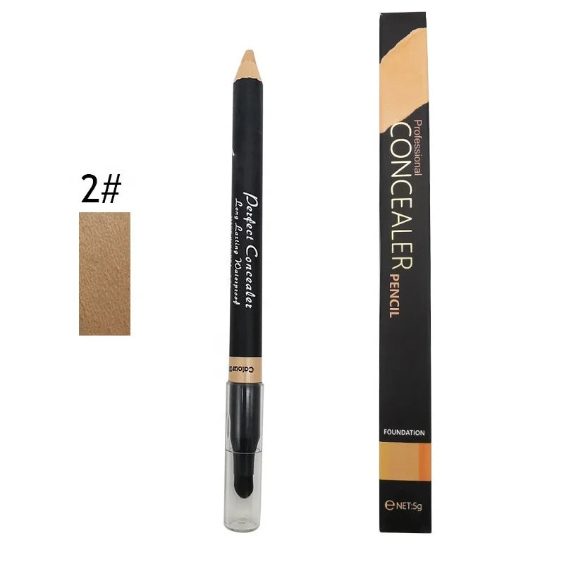 organic waterproof brow concealer pen high quality 2 in 1 face concealer pencil with brush