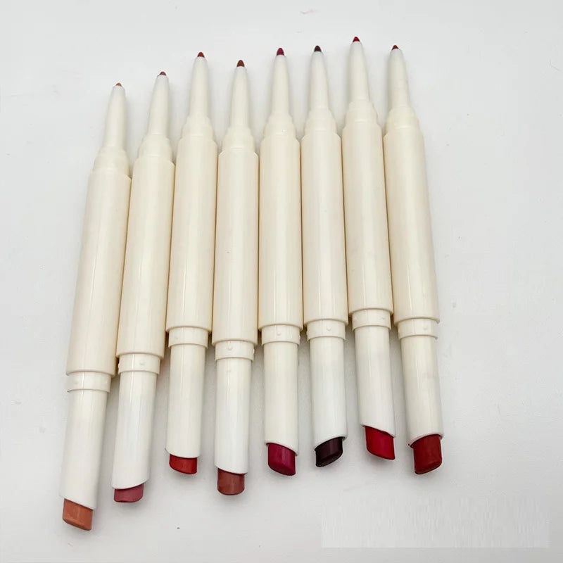 double ended lipstick and lipliner pen makeup 2 in 1 pencil waterproof matte lipstick lip liner pen